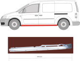 Порог лівий Volkswagen Caddy 2004-2015 maxi