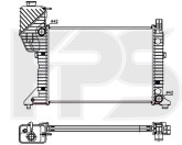Радіатор охолодження двигуна Mercedes Sprinter 2000-2006