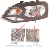 Фара права передня Volkswagen Polo 2009-2015, 6RU941016 тип russian