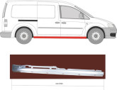 Порог правий Volkswagen Caddy 2 2004-2015 maxi
