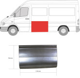 Ремчастина лівої бочини кузова Mercedes Sprinter 1995-2006, Volkswagen LT 2 1996-2005