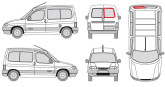 Скло заднє праве Peugeot Partner, Citroen Berlingo 1997-2007