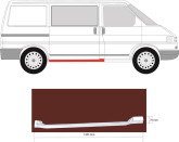 Порого правий під зсувну дверку Volkswagen Transporter T4 1990-2002