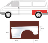 Ремчастина заднього правого крила Volkswagen Transporter T4 1990-2002 довга база