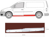 Порог лівий Volkswagen Caddy 2004-2015 maxi